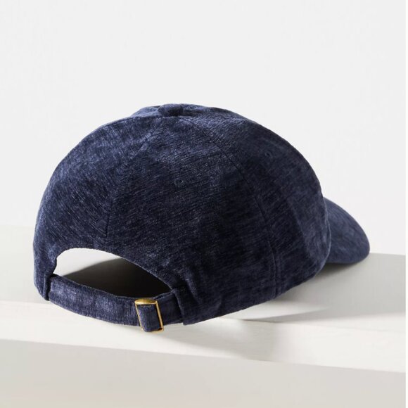 NWT ANTHROPOLOGIE Corduroy Sports Club Baseball Cap, Calabasas Navy - Picture 3 of 3